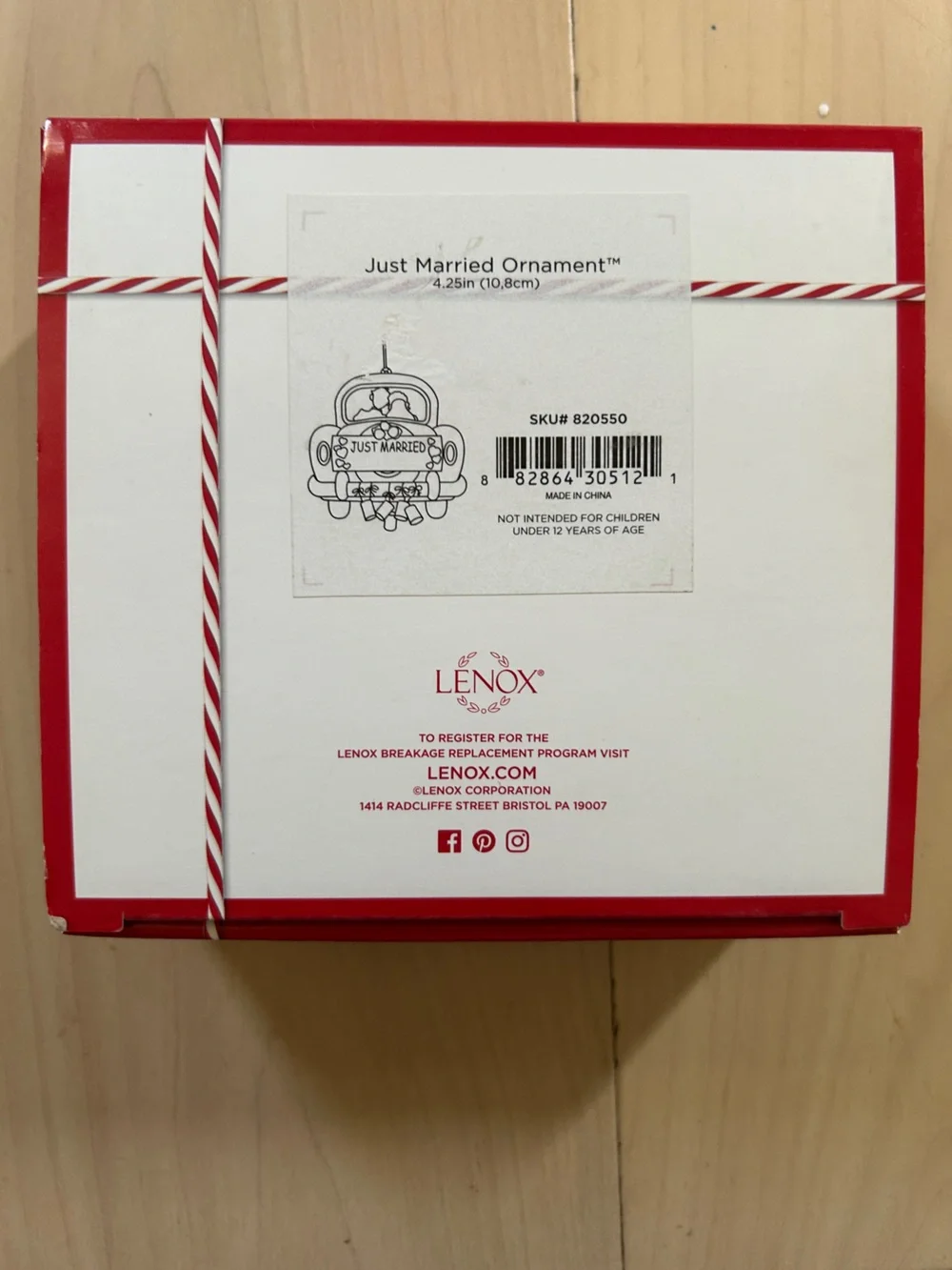 Lenox Personalized Just Married Car Keepsake Ornament Jennifer & Matt 2019